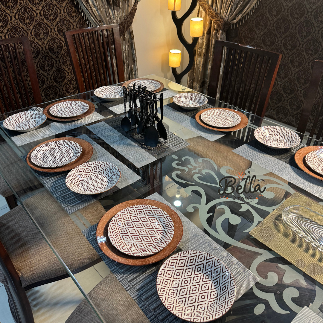 Luxury Royal Brown 18 pcs plate set