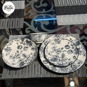 Luxury Midnight Black PLATE SET  24 Pcs